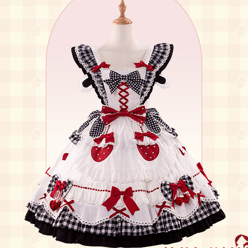 【受注予約11/18まで】Strawberry Cake Guide メイド風ジャンパースカート