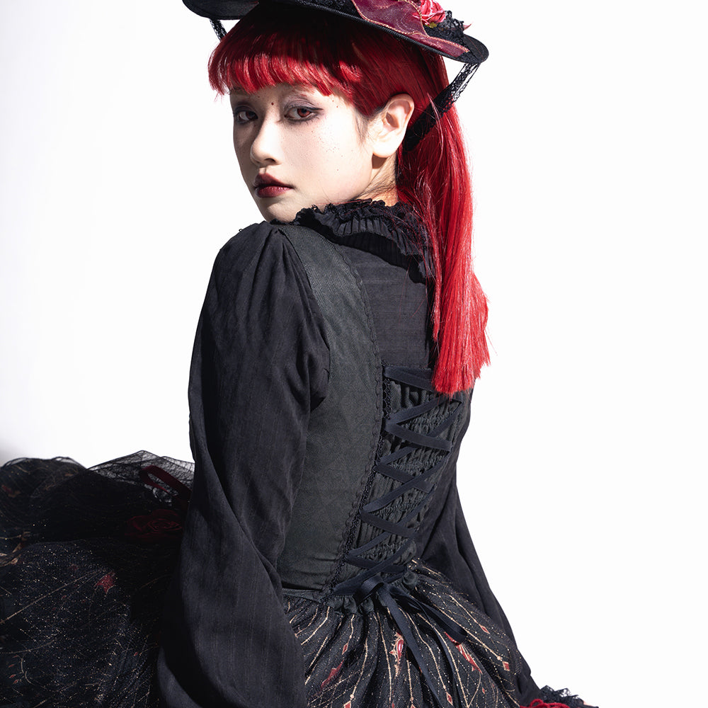 The Red Shoes Gothic Lolita Print Jumper Skirt