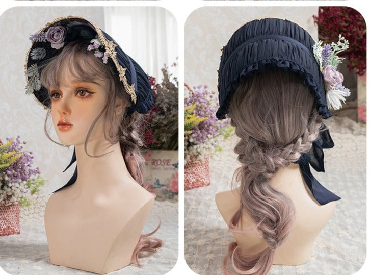 Only available with simultaneous purchase [Orders accepted until 5/5] Porcelain Flower Garden Flat Hat