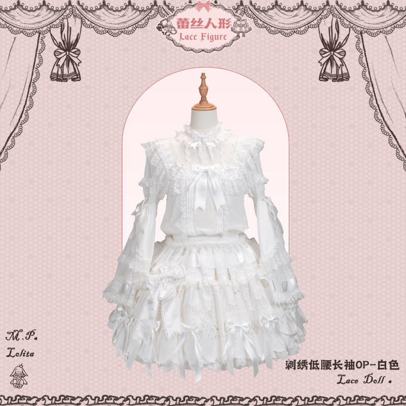 【受注予約12/23まで】Lace Figure 長袖ローウエストワンピース