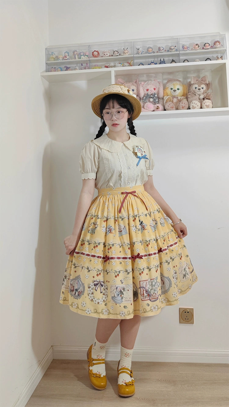 【予約販売】Sweetie Sheep カットワークレースの半袖ブラウス
