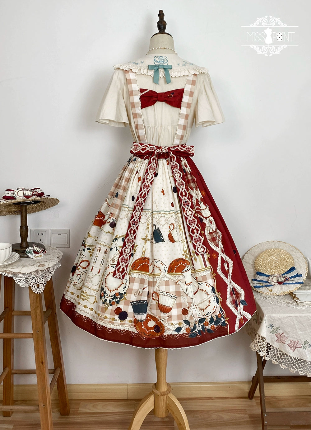 【予約販売】Picnic Tea Party 2wayサロペットスカート