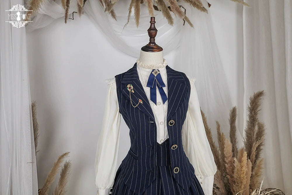 【予約販売】英国クラシカルロリィタ 縦縞ベスト