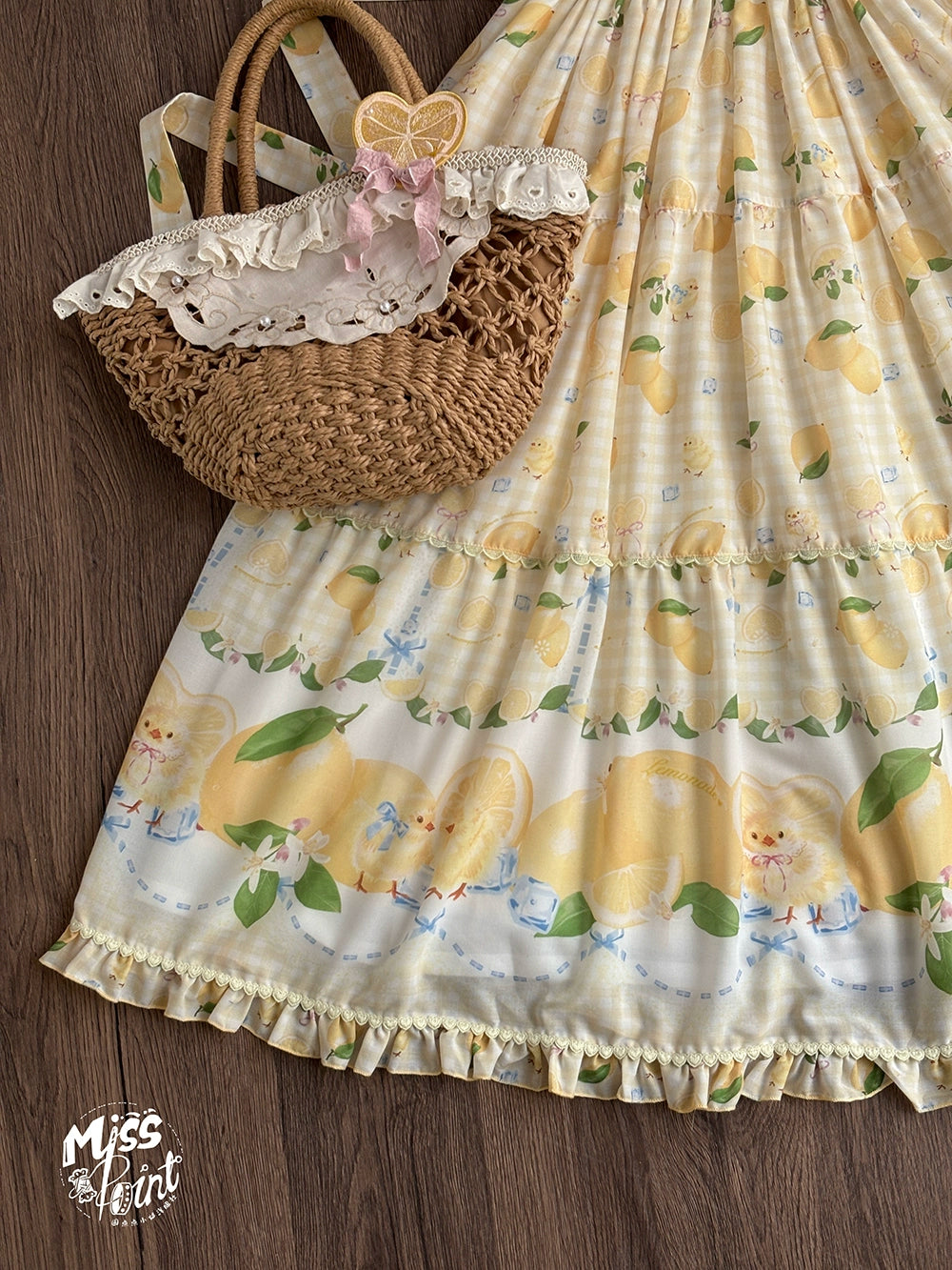 【予約販売】Lemon Sweetie プリントジャンパースカート・ロング丈