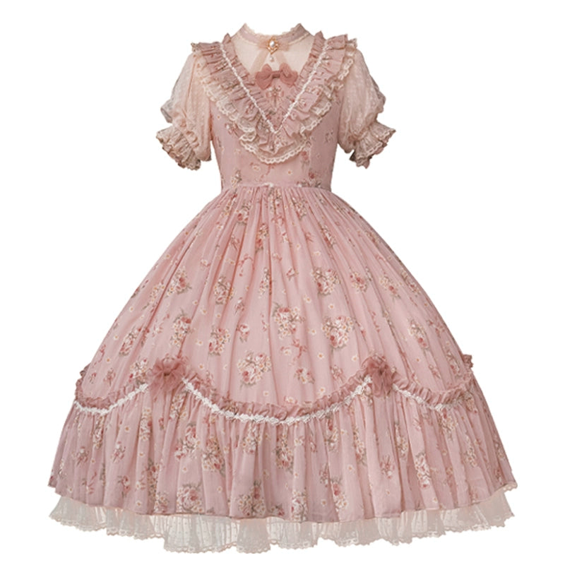 Daydream Rosa 薔薇柄のクラシカルワンピース