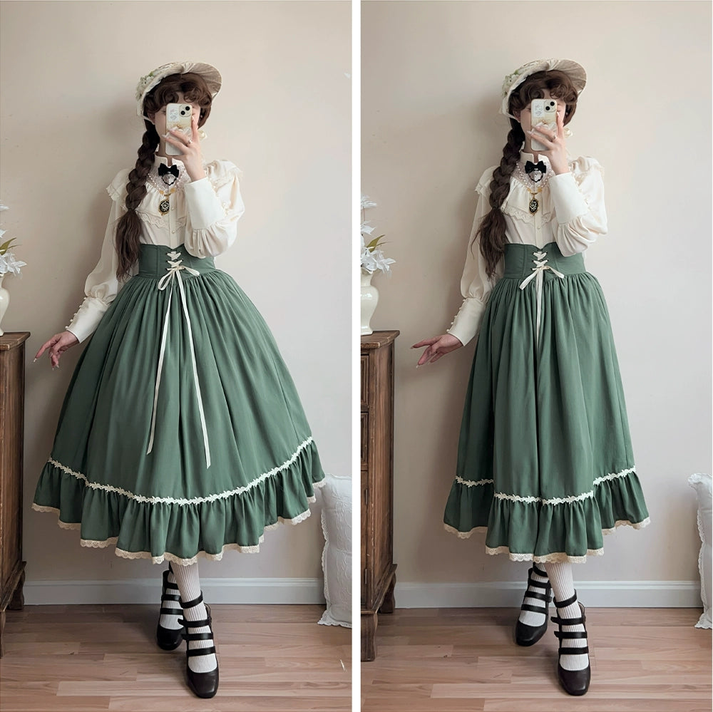 [Pre-orders available until 9/26] Sketch Wild Rose High Waist Skirt, Plain Type