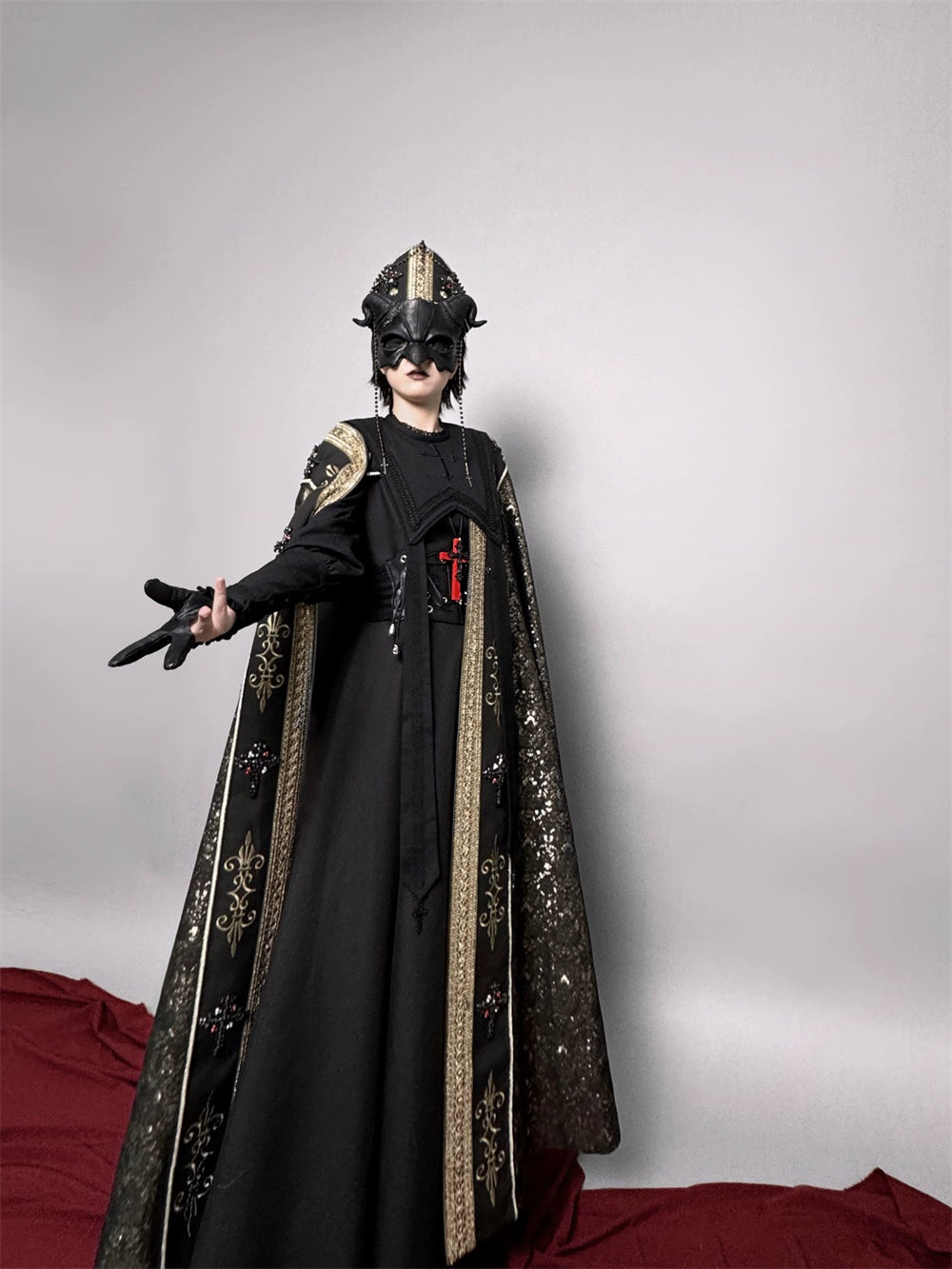 [Pre-orders available until 10/16] Pray on a Moonlight Night Dress, Black, Long Length