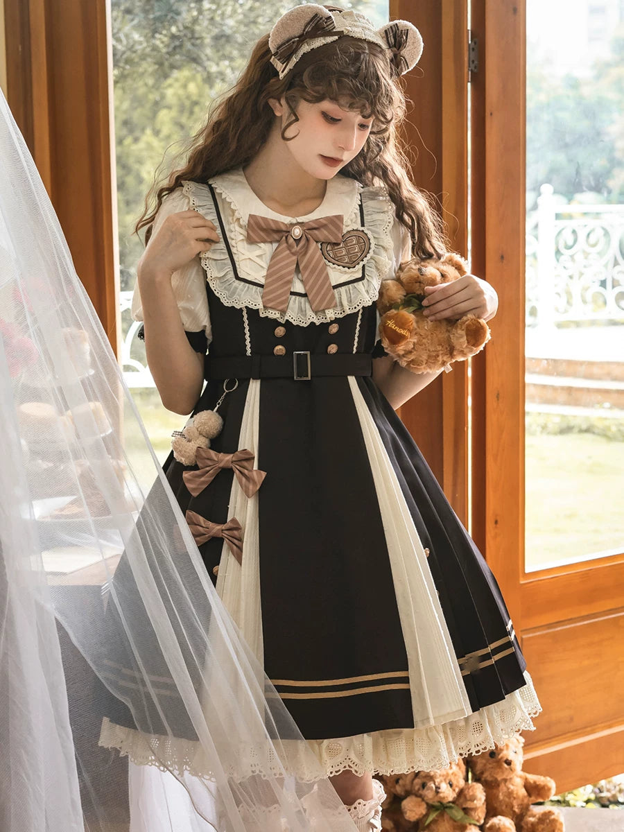 Chocolate Workshop ウエストベルト半袖ワンピース