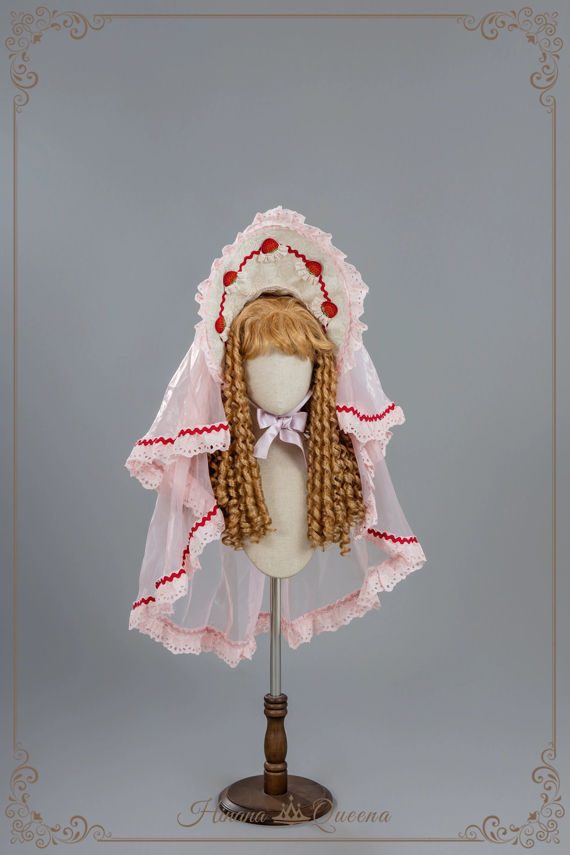 Strawberry Party リボンとフリルのデコレーションドレス・ノースリーブタイプ