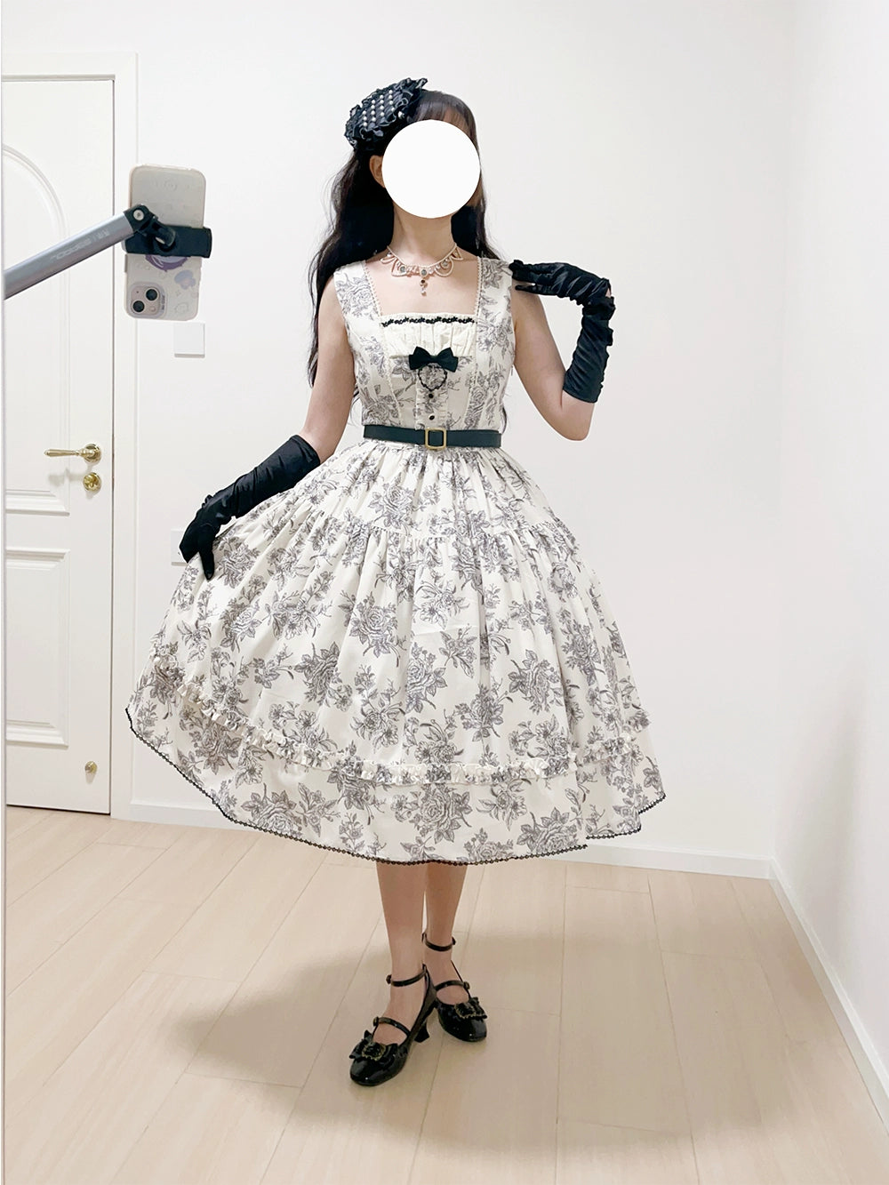 【予約販売】Sketch Wild Rose ジャンパースカート プリントタイプ