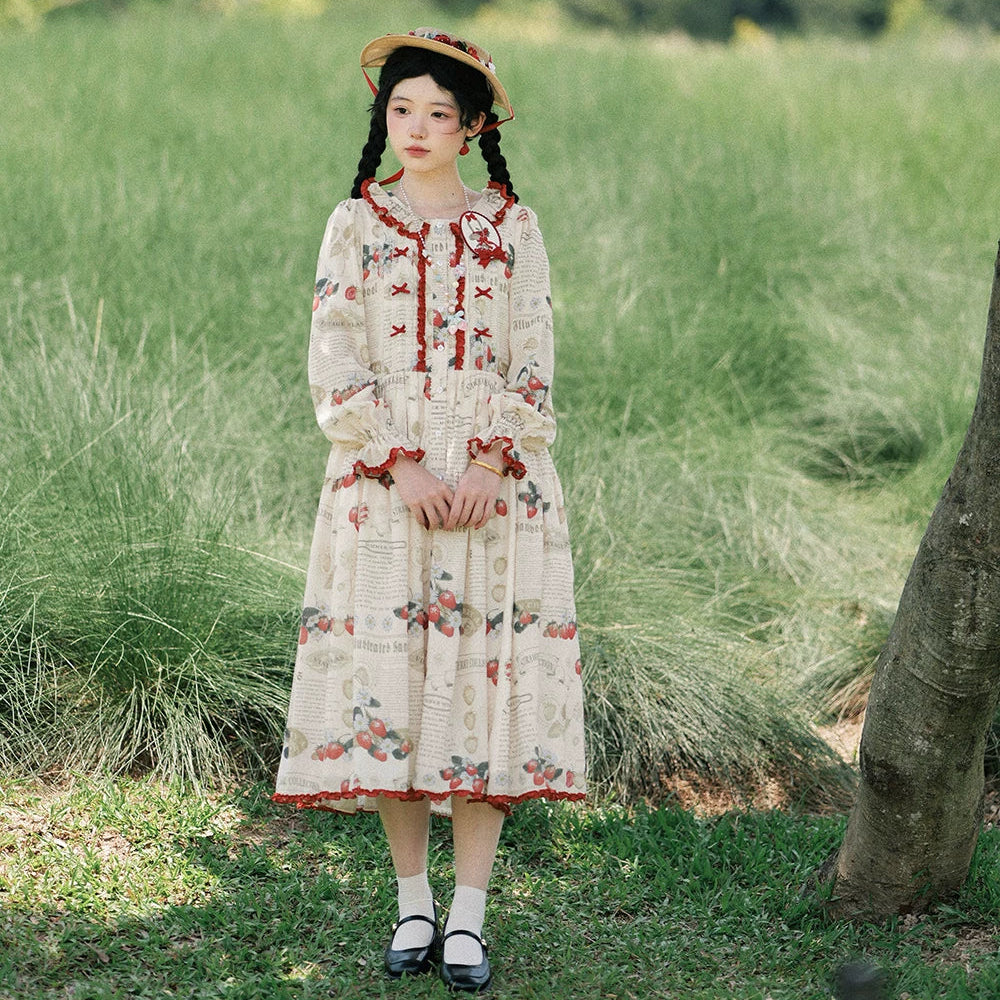 【受注予約9/16まで】Strawberry Journal2.0 フロントボタンワンピース