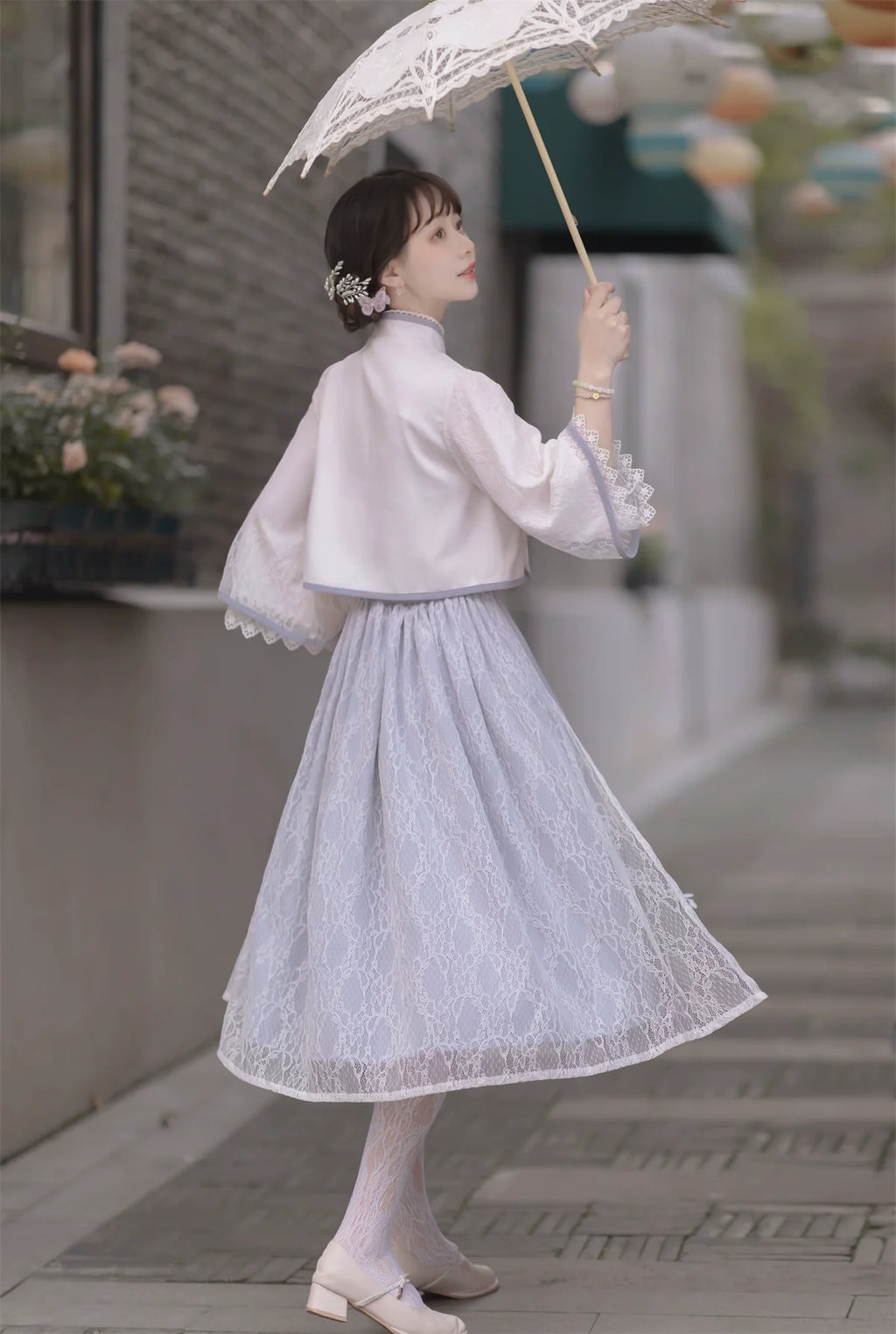 Wisteria 蝶と藤の華ロリセットアップ