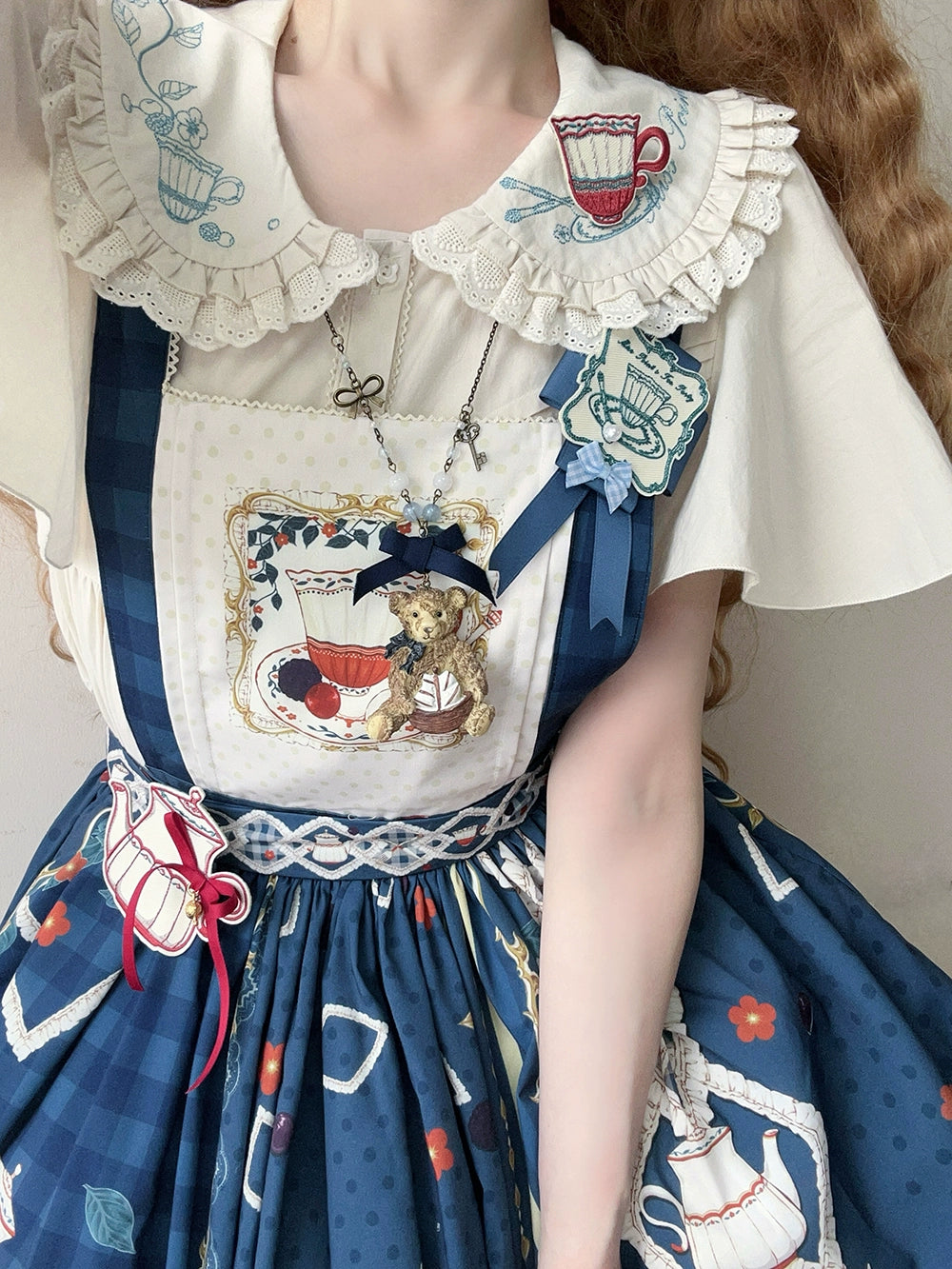 【予約販売】Picnic Tea Party 2wayサロペットスカート