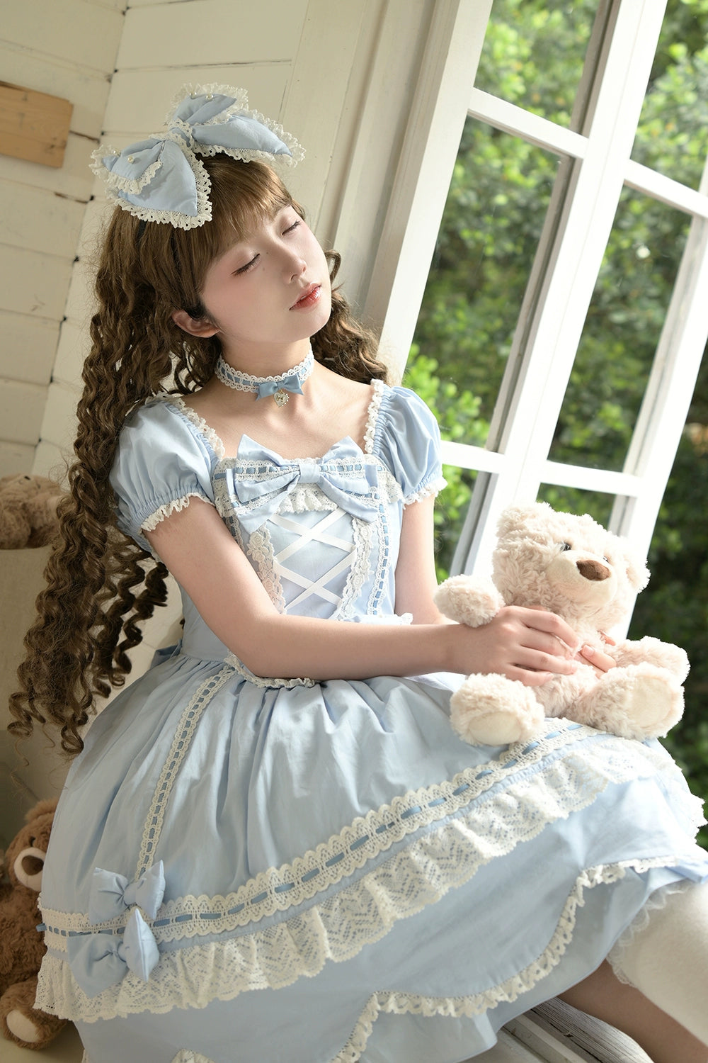 【予約販売】Antique Petal Rabbit リボンワンピース