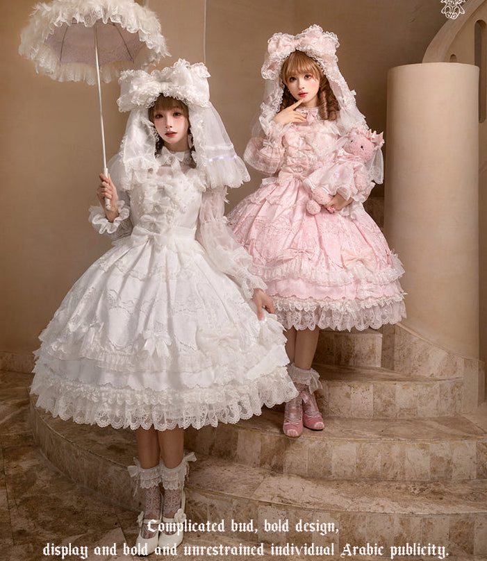 【受注予約12/23まで】Lace Figure 刺繍ジャンパースカート