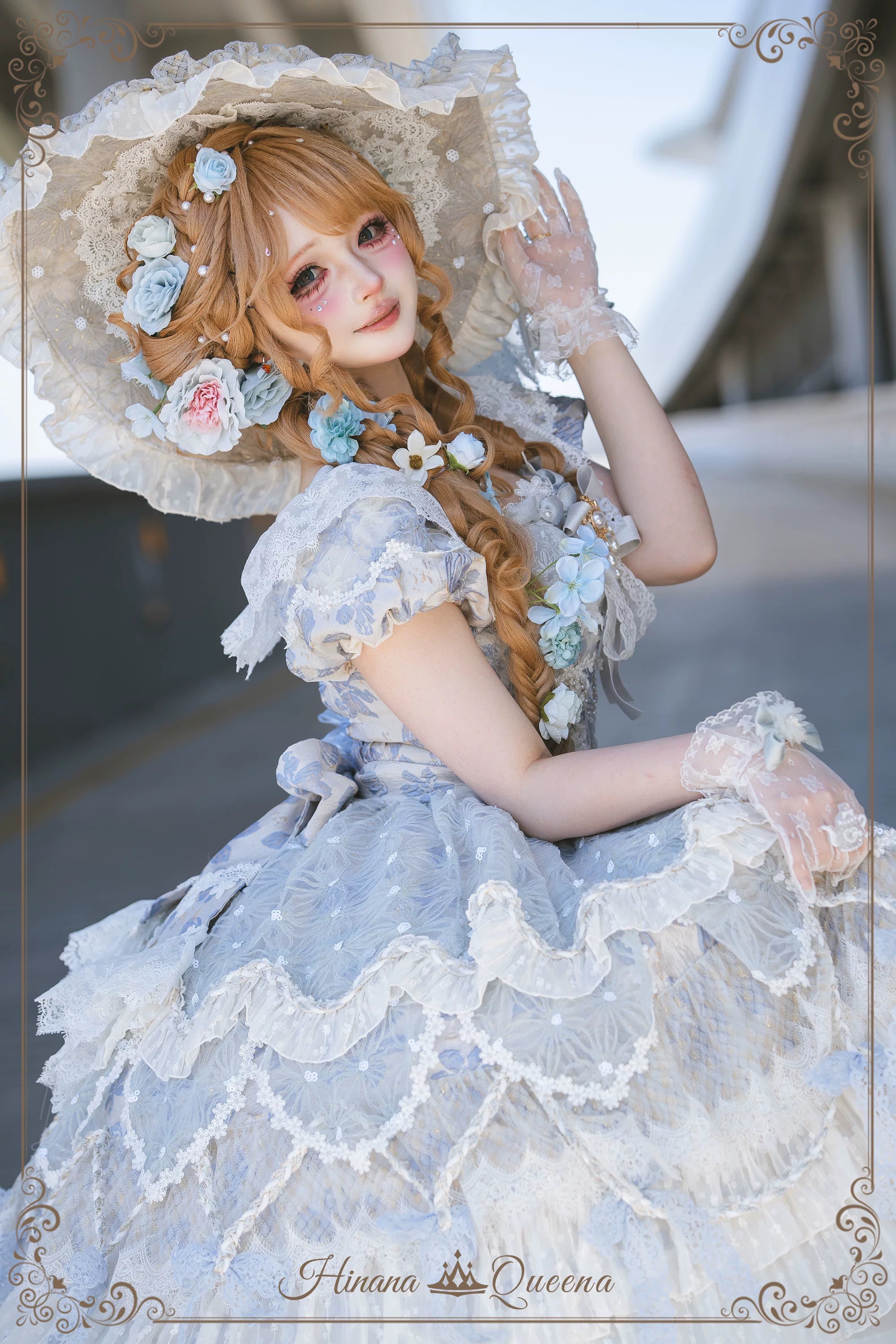 【受注予約9/16まで】Dream Magnifique プリンセスドレス・ショート丈・パステルブルー