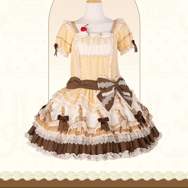 【受注予約1/26まで】Sweet Cup Cake ローウエストワンピース