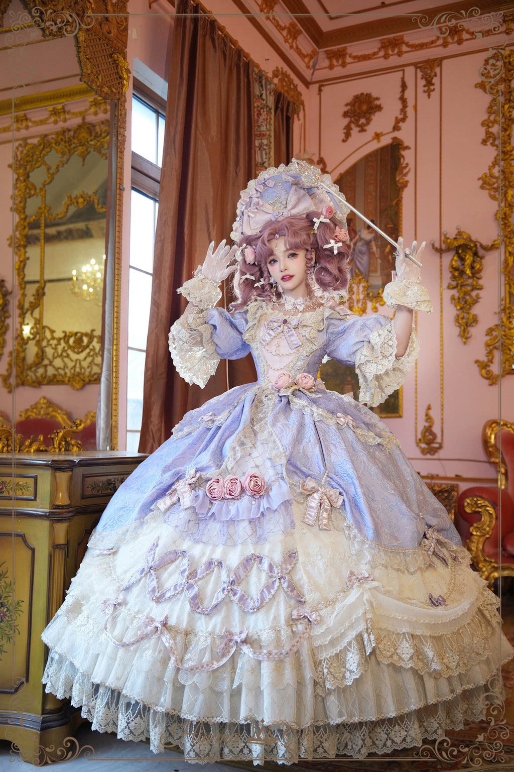 【受注予約6/26まで】Mirror Snow White プリンセスロングドレス・パープル