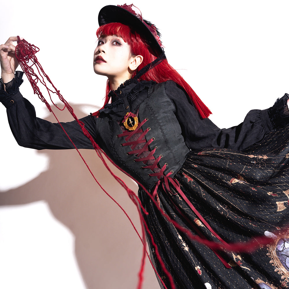 The Red Shoes Gothic Lolita Print Jumper Skirt