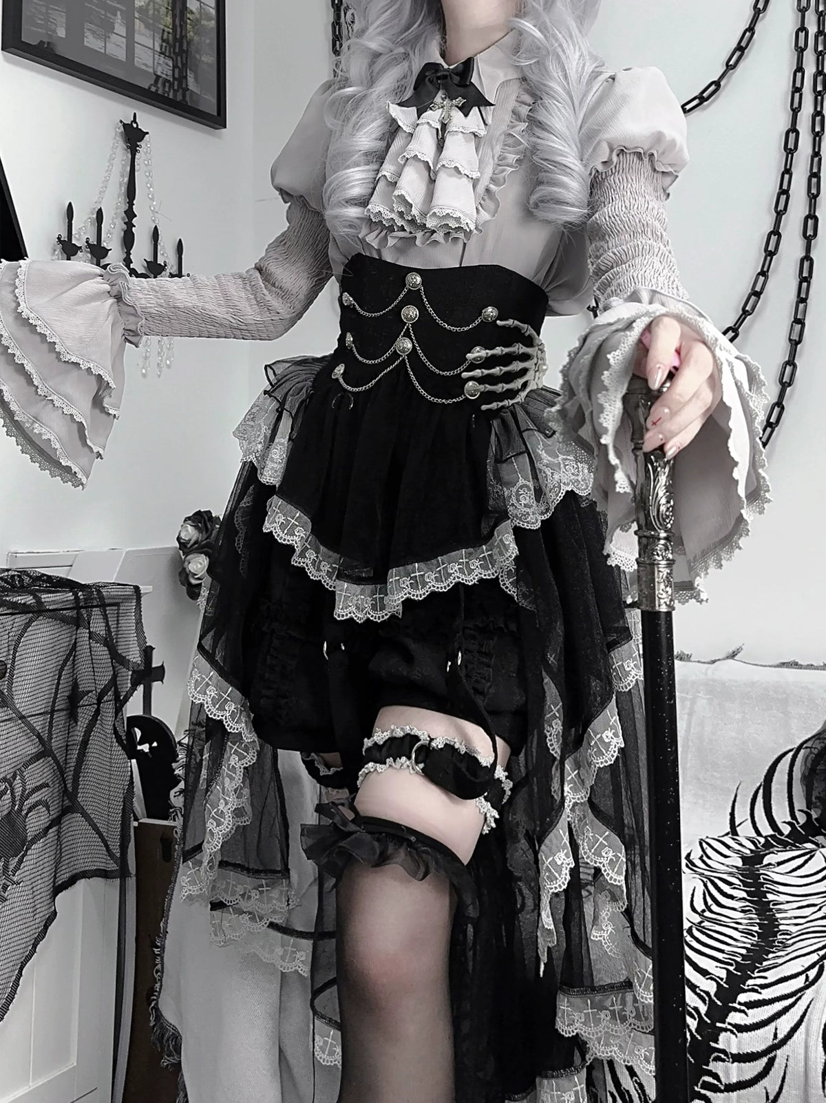 BD company lolita Dark Girl Gothic Short Pants Set – ロリータファッション通販RonRon