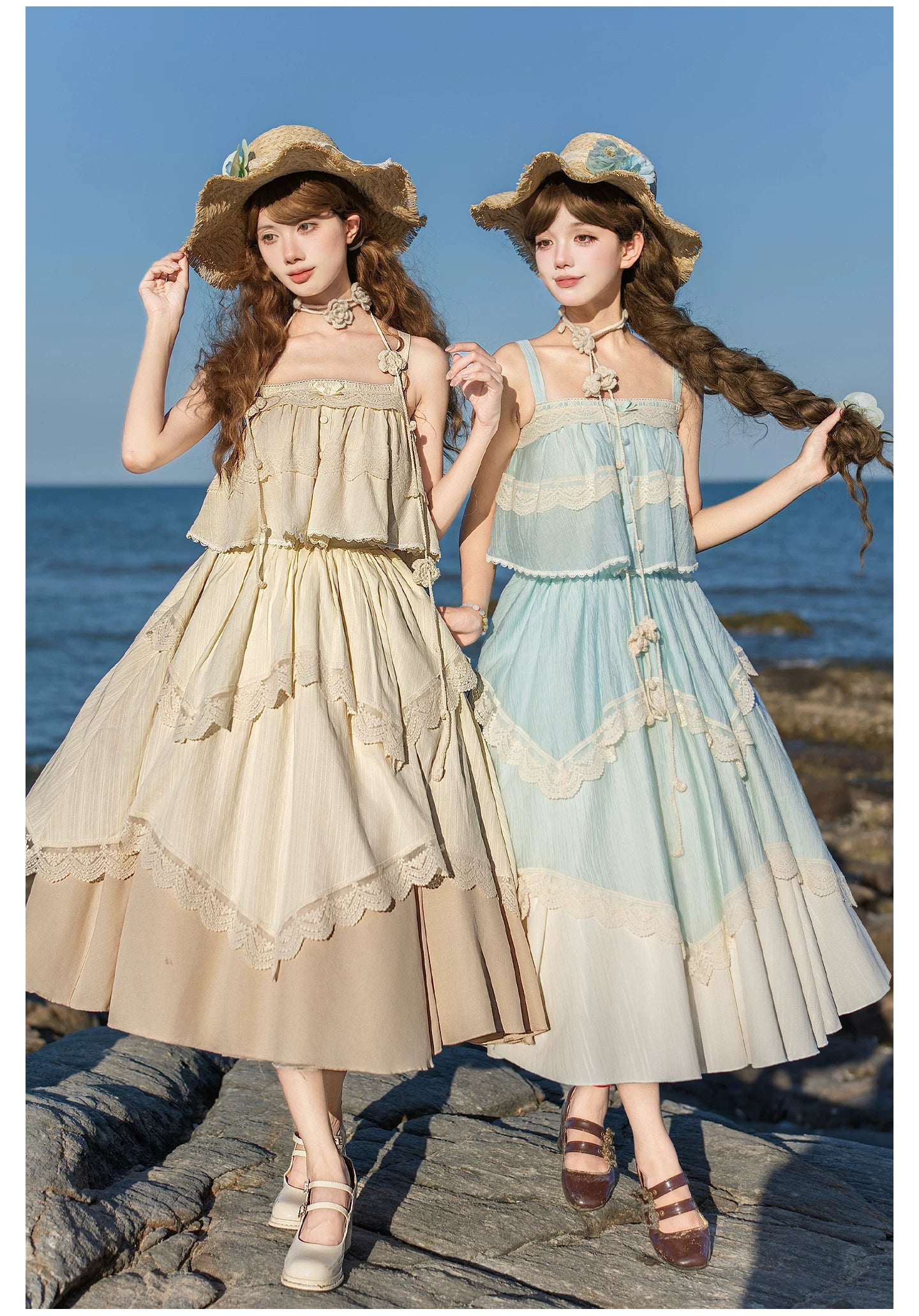 Bluebell Summer キャミソールトップスとロングスカートのセットアップ・帽子付き