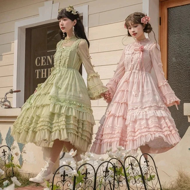 [Resale/Pre-orders available until 2/12] Fragrant Grass Polka Dot Tulle Jumper Skirt