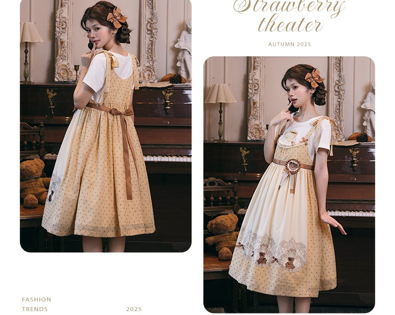 【受注予約12/18まで】Strawberry and Bear Theater ジャンパースカート