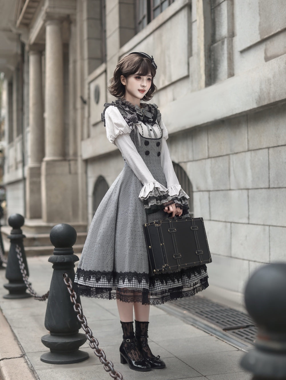 【受注予約6/17まで】Grey Poetry クラシカルジャンパースカート