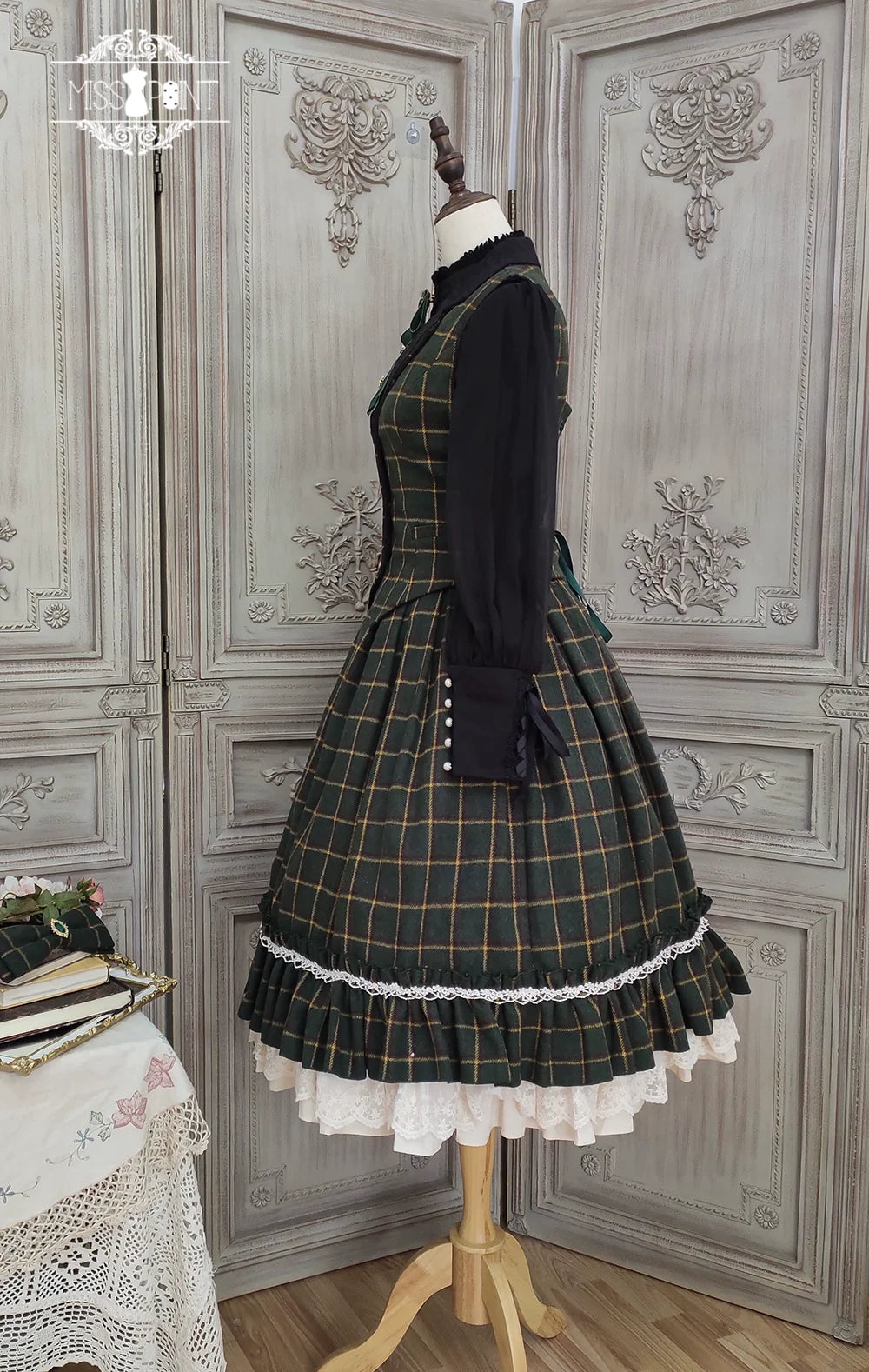 【予約販売】英国クラシカルロリィタ ウォームチェックハイウエストスカート