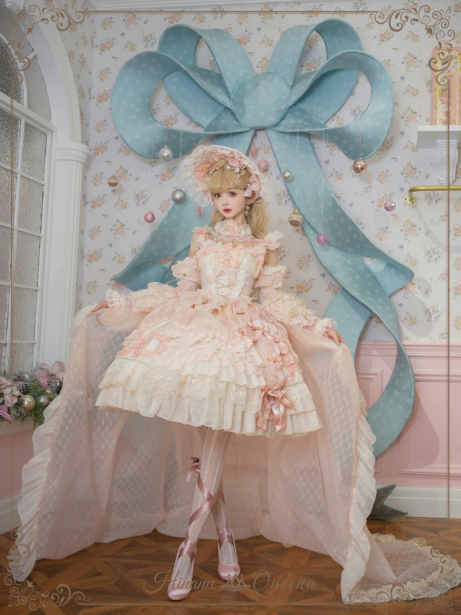 Find Brilliant Blossom レースの花嫁ドレス・ピンク＆パープル