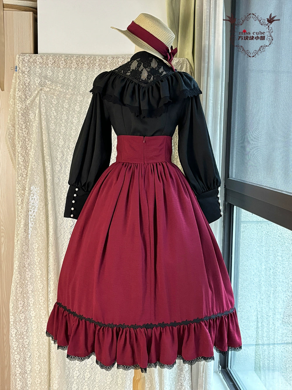【予約販売】Sketch Wild Rose フリルスタンドカラーブラウス