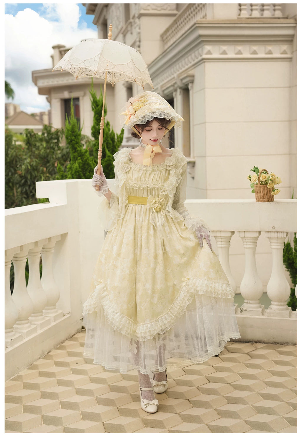 Fallen Blossoms Letter ロング丈ワンピース