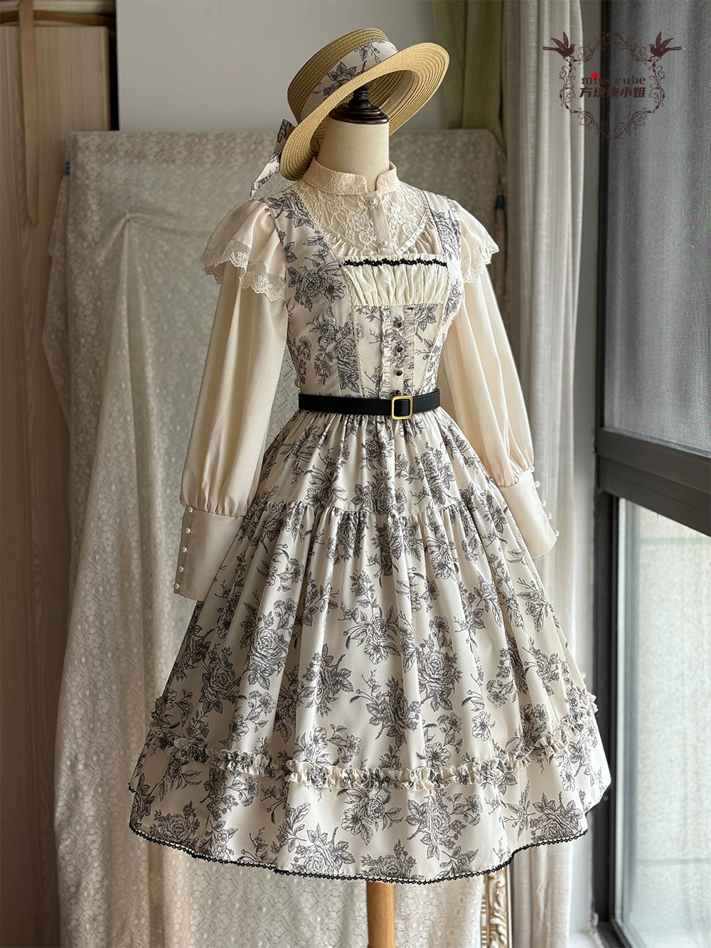 【予約販売】Sketch Wild Rose ジャンパースカート プリントタイプ