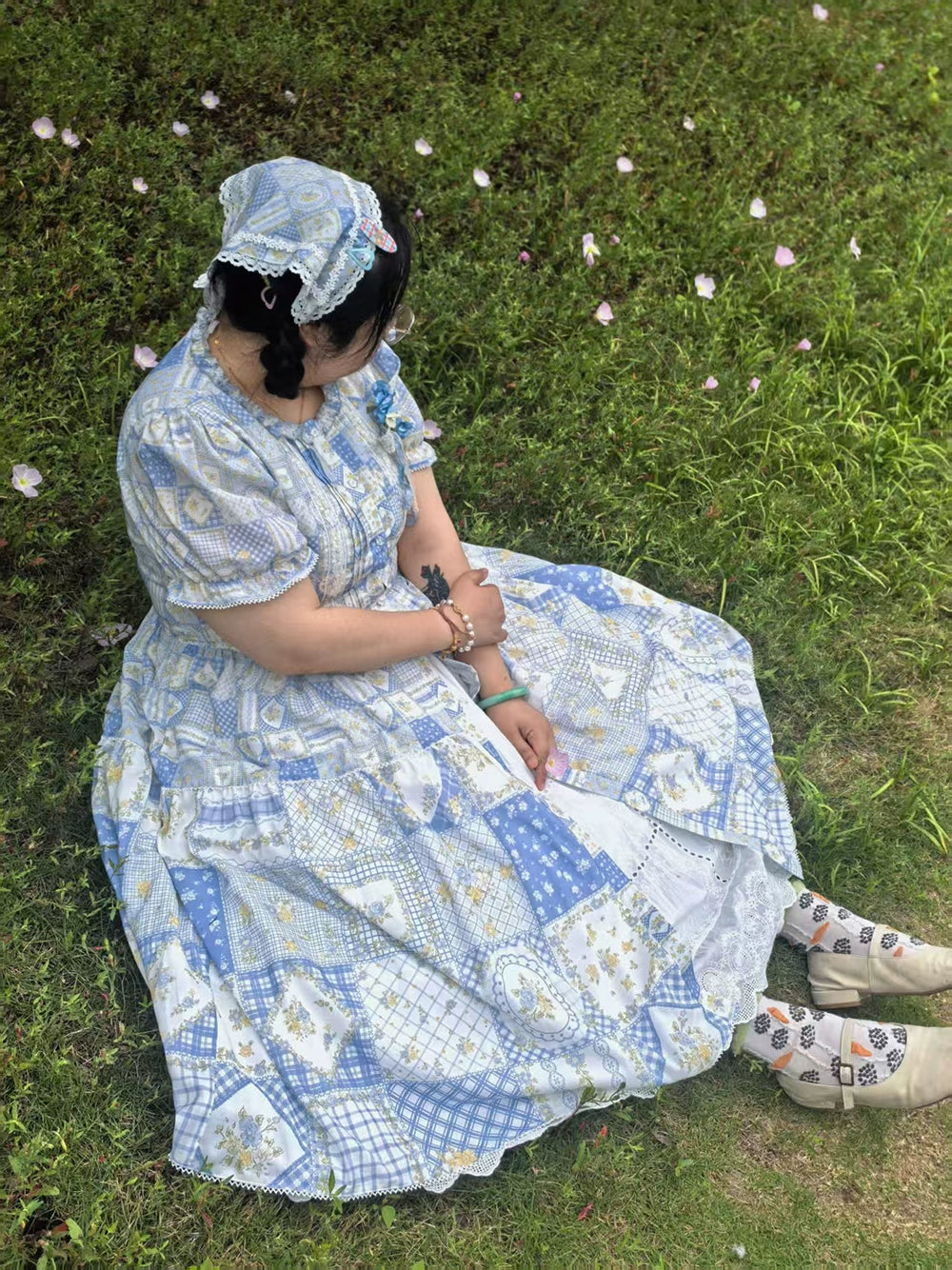 【予約販売】Pathwork Garden カントリー風半袖ワンピース