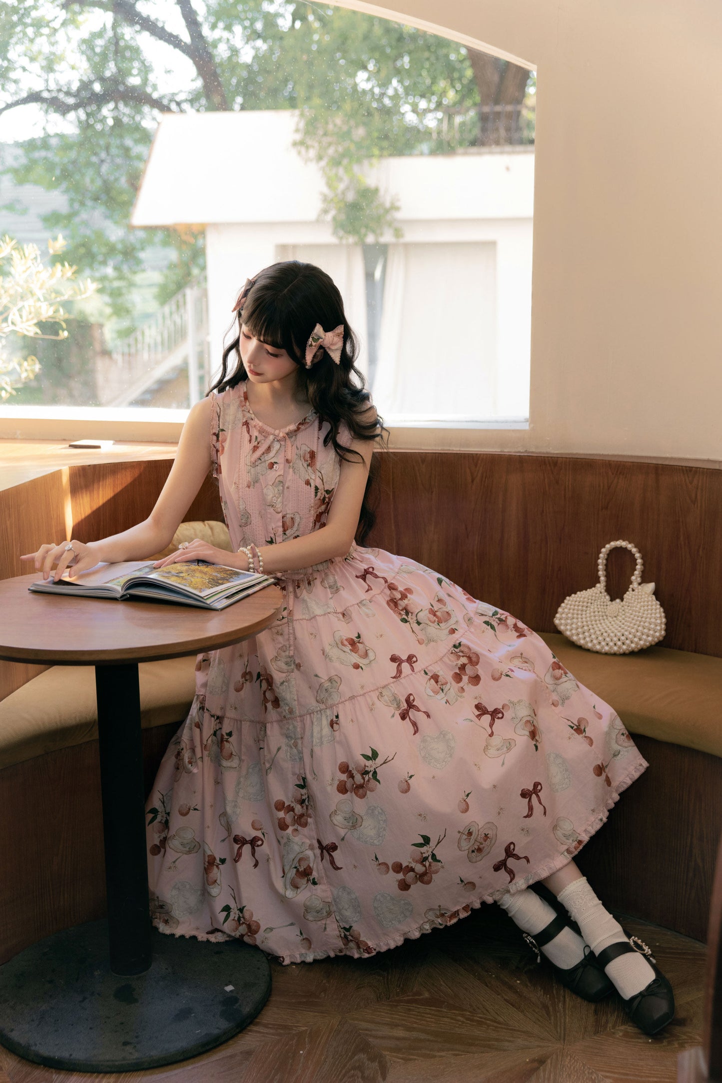 【受注予約1/22まで】Litchi Tea プリントジャンパースカート