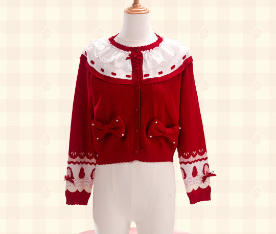 【受注予約11/18まで】Strawberry Cake Guide カーディガン