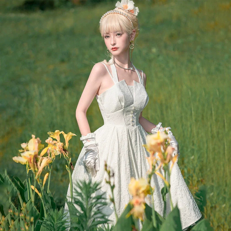 女優風エンボスジャガードジャンパースカート