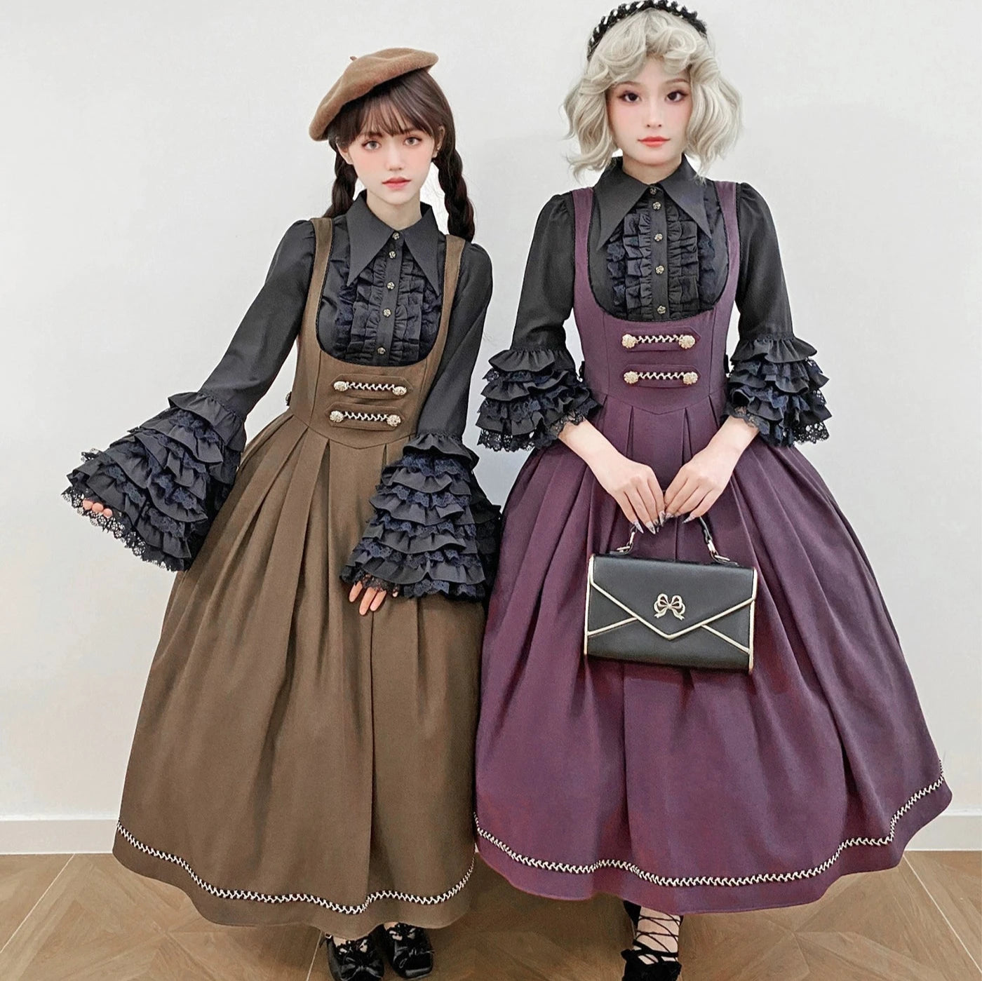 [Pre-orders available until 9/29] Bright Moon Corset Jumper Skirt, Plain Type [Brown]