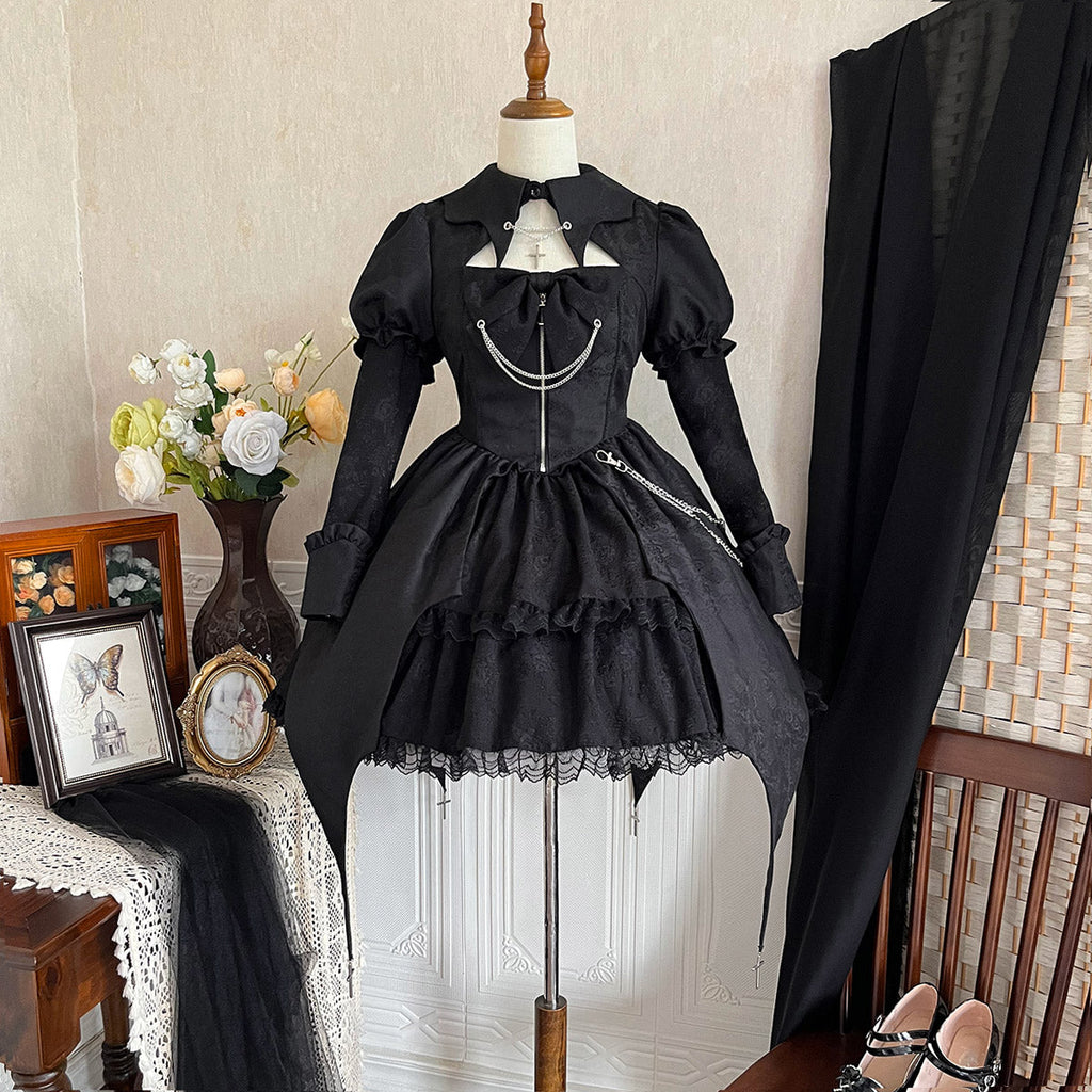 Black Rose Princess コウモリスカート長袖ワンピース