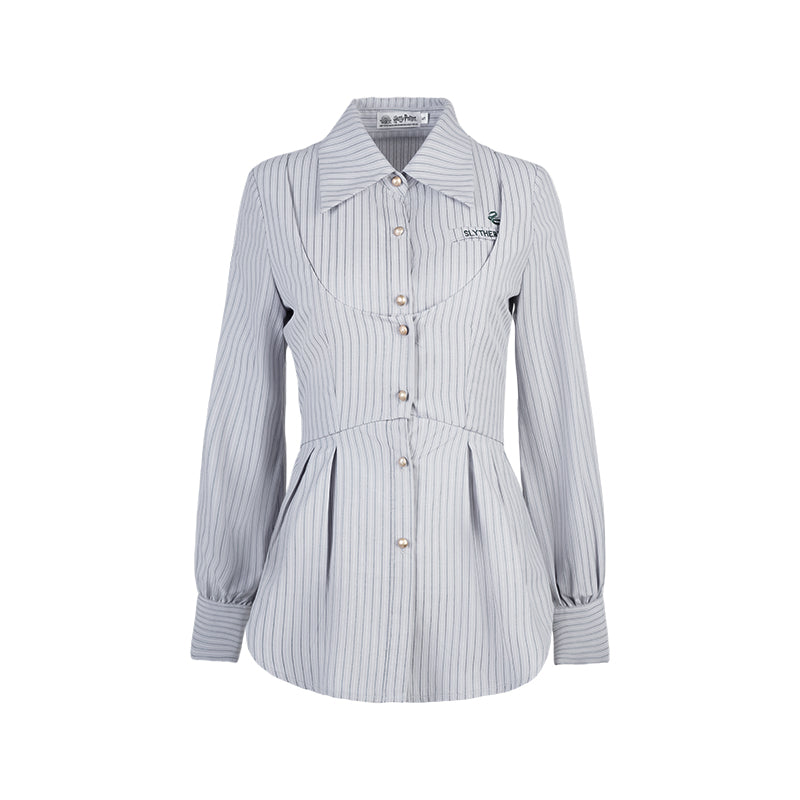 [Pre-order] Hogwarts School of Witchcraft and Wizardry Fake Two Piece Striped Blouse