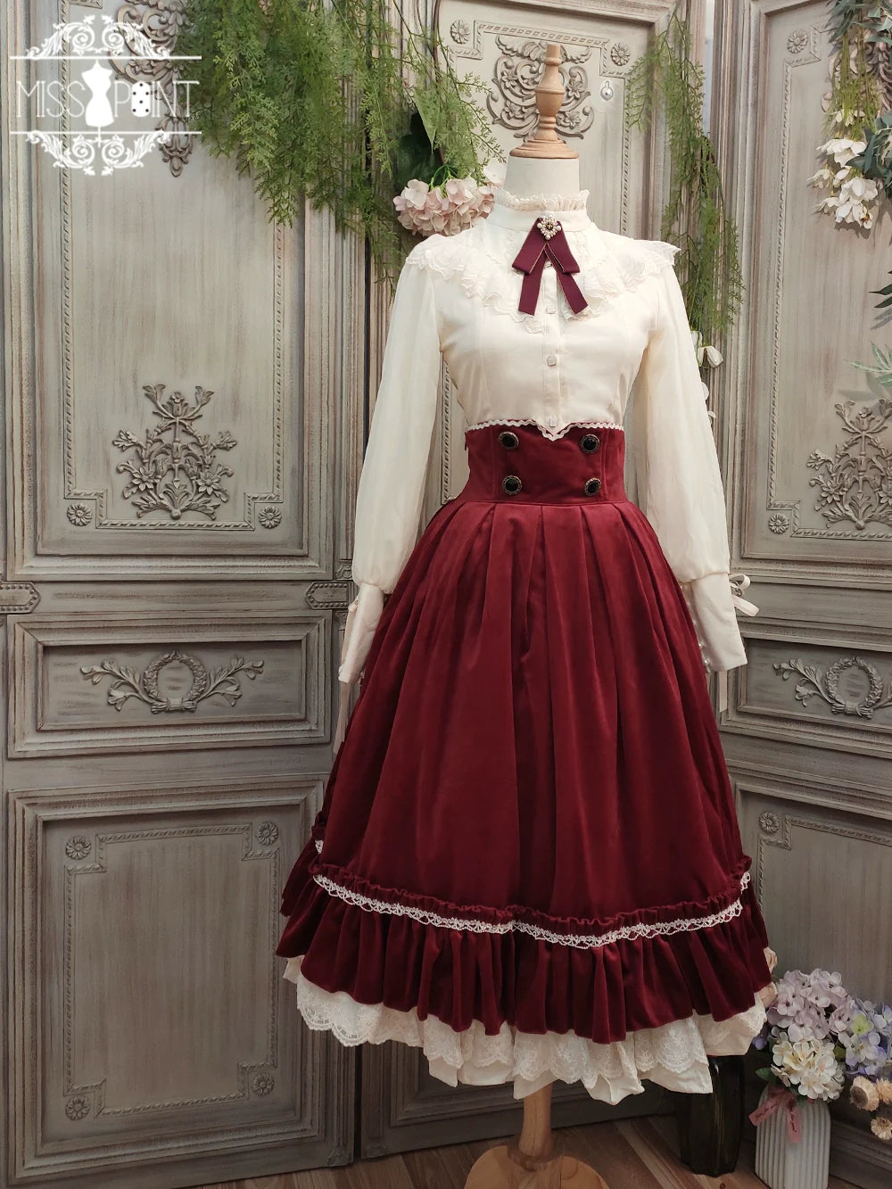 【予約販売】英国クラシカルロリィタ ベルベットハイウエストスカート