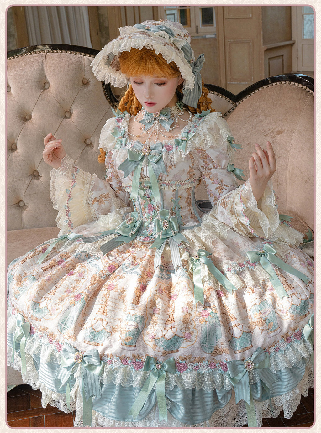 【受注予約6/16まで】Antique Gemstone Fragrance 姫袖ドレス単品