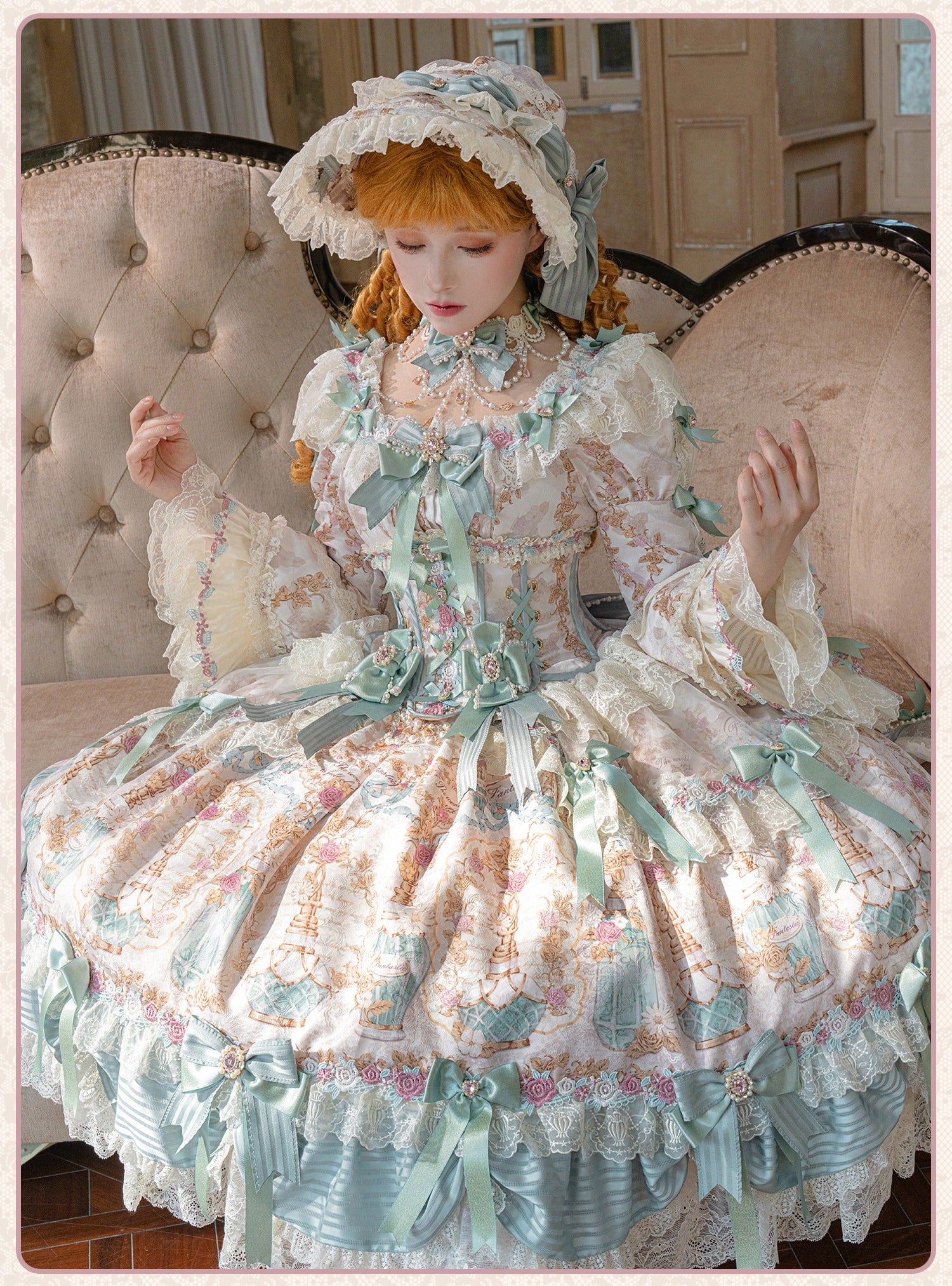【受注予約6/16まで】Antique Gemstone Fragrance 姫袖ドレス単品