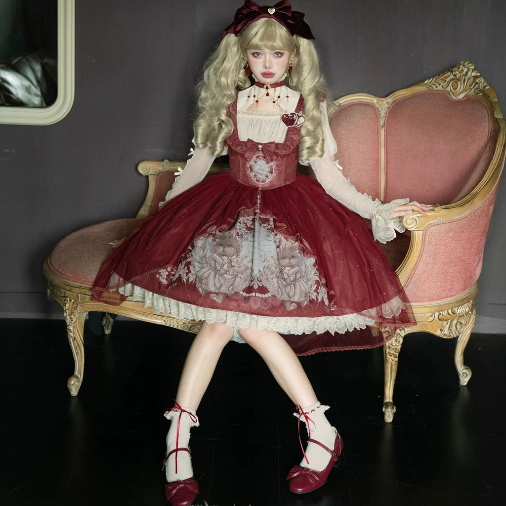 Bunny Girl Doll 真紅のジャパースカートとカットアウトブラウス