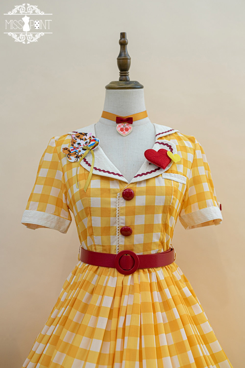 【予約販売】Sweet Kittyレトロカフェ風ワンピース