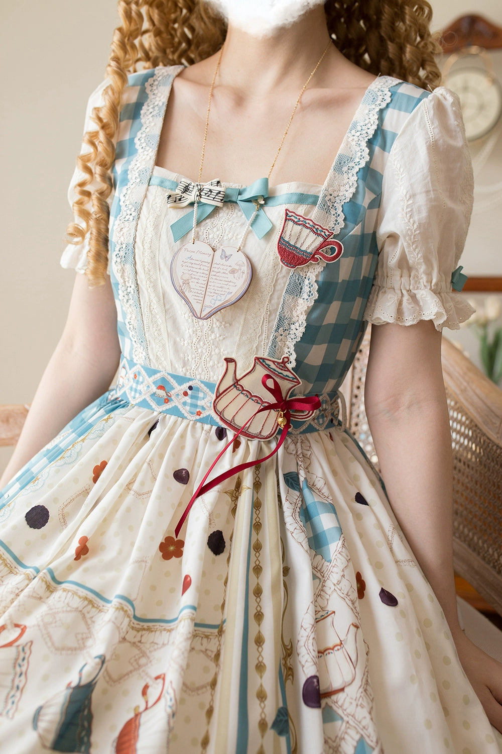 【予約販売】Picnic Tea Party スクエアネックワンピース