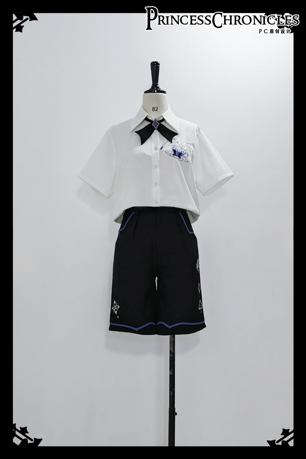 【予約販売】皇子系 ティーカッププリントのホワイトブラウス