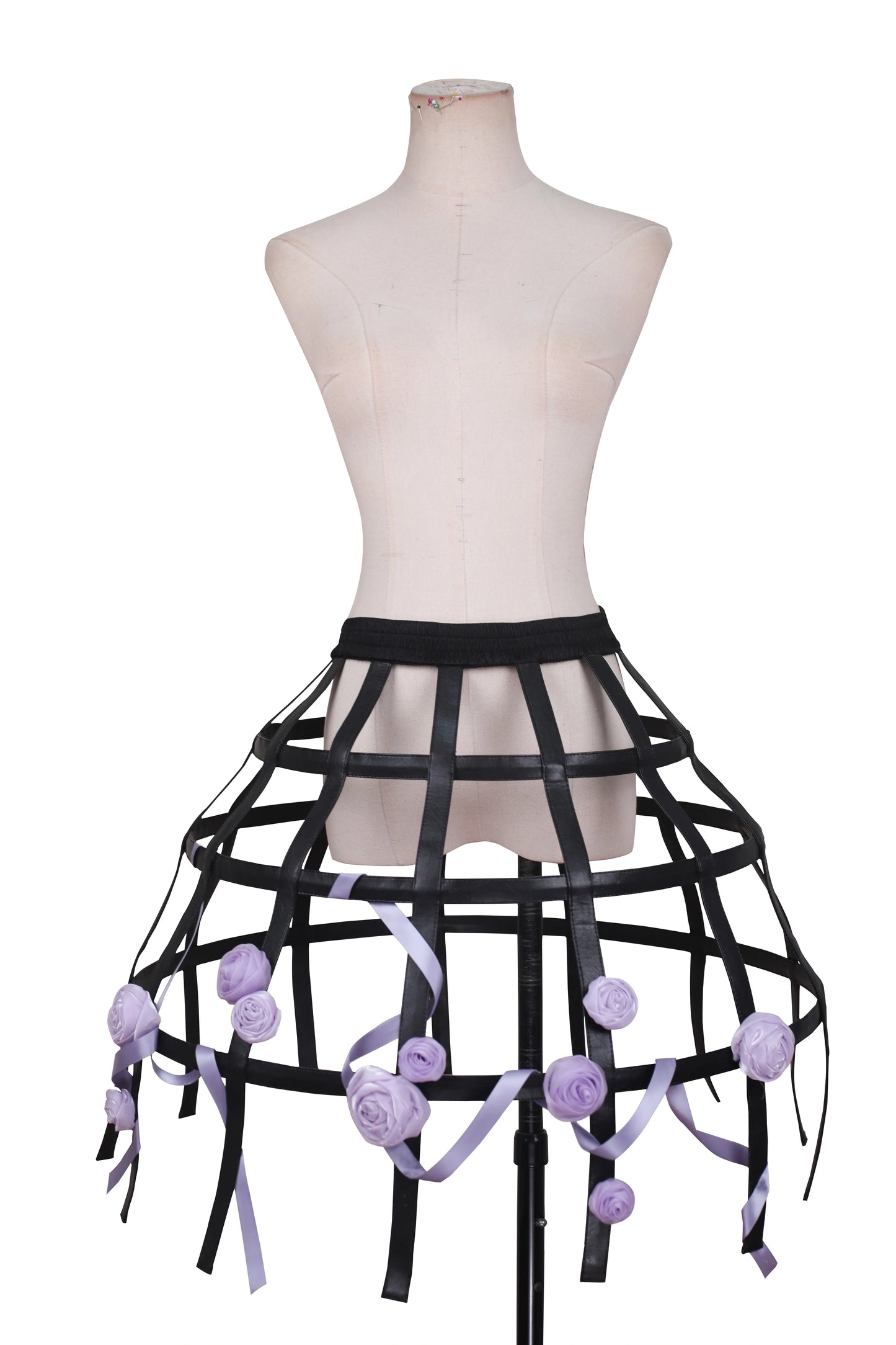 [Pre-order] Bat Wings skeleton pattern jumper skirt and purple rose crinoline