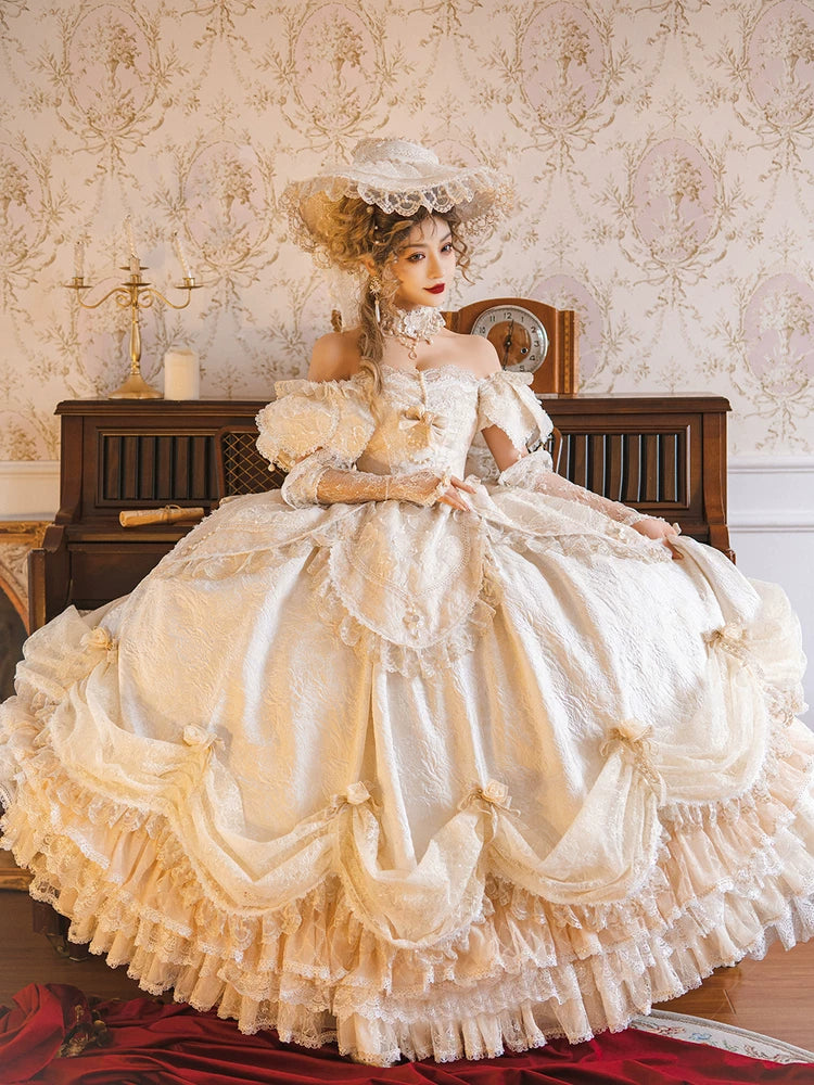 【受注予約9/16まで】With Bell プリンセスドレス ロング丈・シャンパン