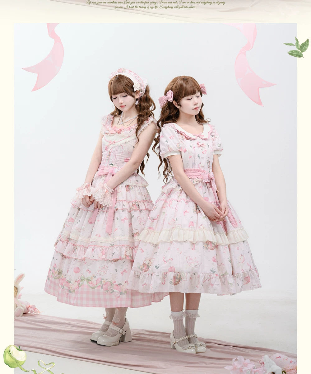 【受注予約9/2まで】Natural Apple Tea ガーデンジャンパースカート・ピンク